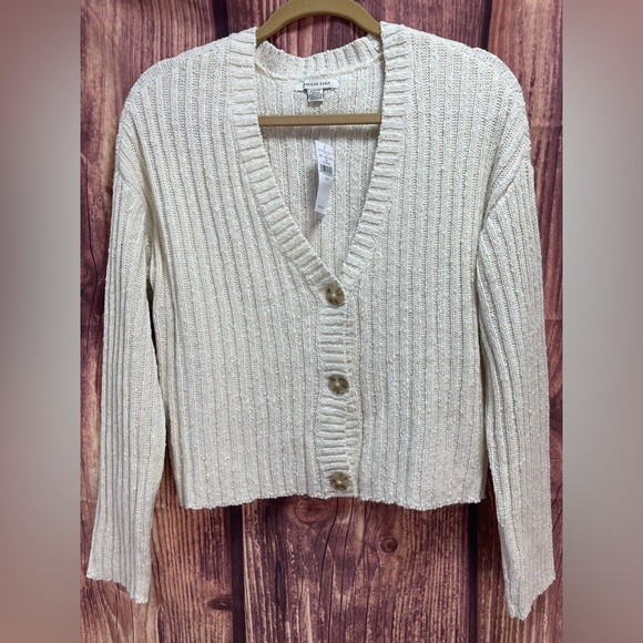 American Eagle Outfitters Sweaters - American eagle cotton blend long sleeve off white cardigan sweater women’s S